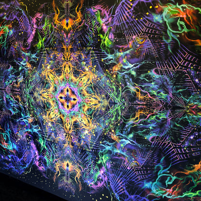 Yantra of the Universe Psy Backdrop UV-Active Blacklight