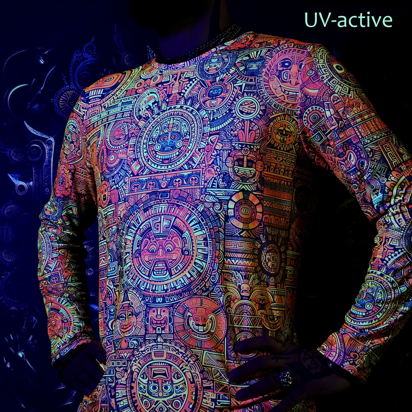 Maya Pattern Long sleeve Blacklight UV-active