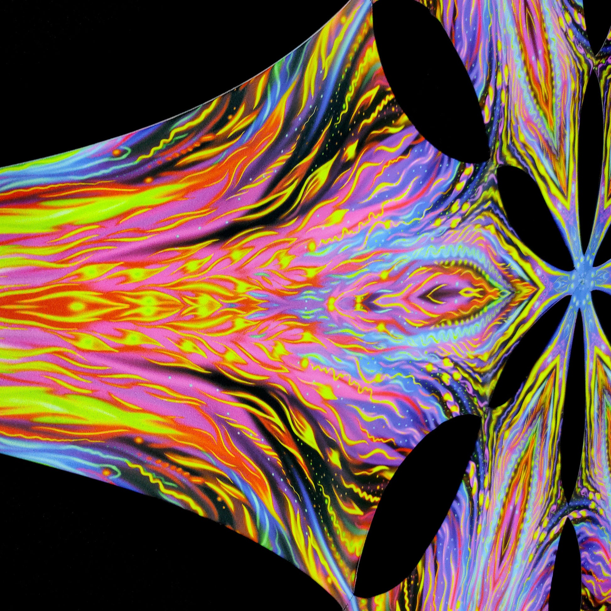 Fire-bird Feather Canopy UV Active Blacklight Decor - Artrama