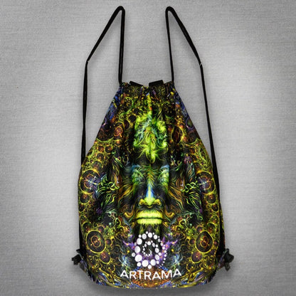 Consciousness of the Universe Blacklight UV active Backpack - Drawstring Festival bag