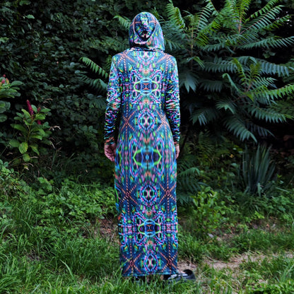 Green Mantis UV Reactive Dress with hood
