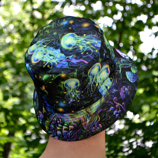 Jellyfish Panama, Blacklight UV active bucket hat