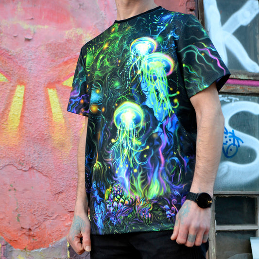 Jellyfish Blacklight UV active T-shirt - Artrama