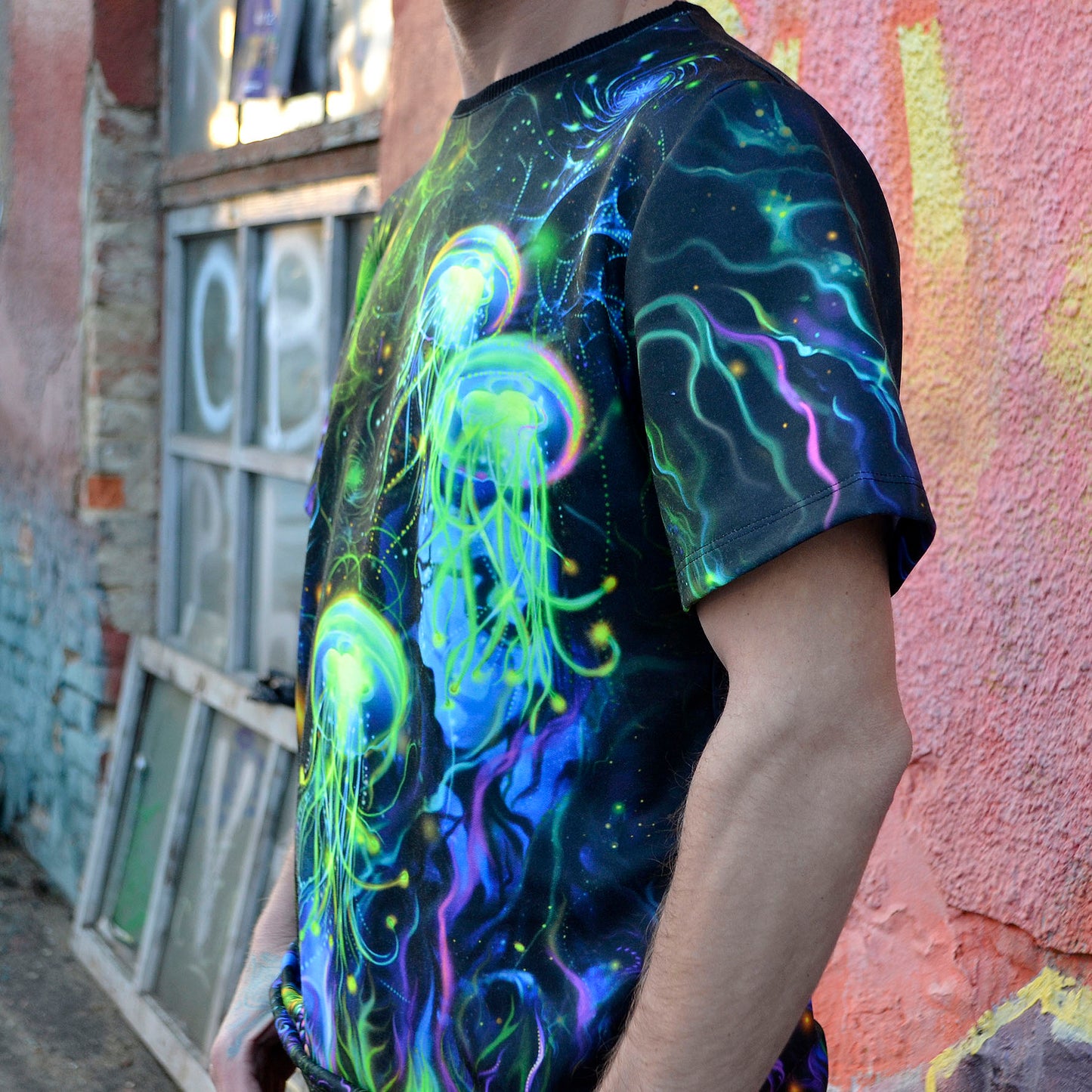 Jellyfish Blacklight UV active T-shirt - Artrama