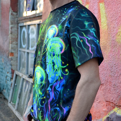 Jellyfish Blacklight UV active T-shirt - Artrama