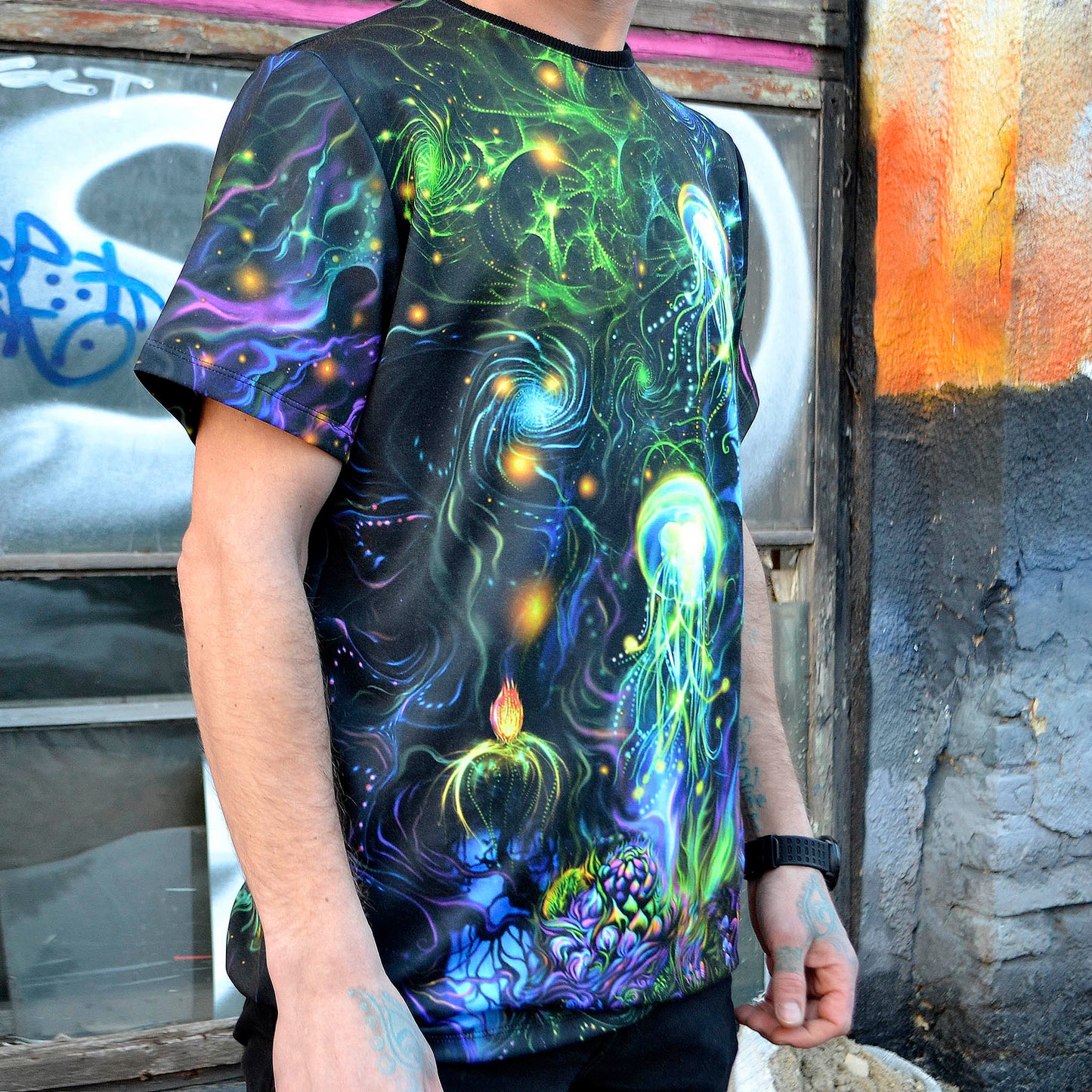 Jellyfish Blacklight UV active T-shirt - Artrama