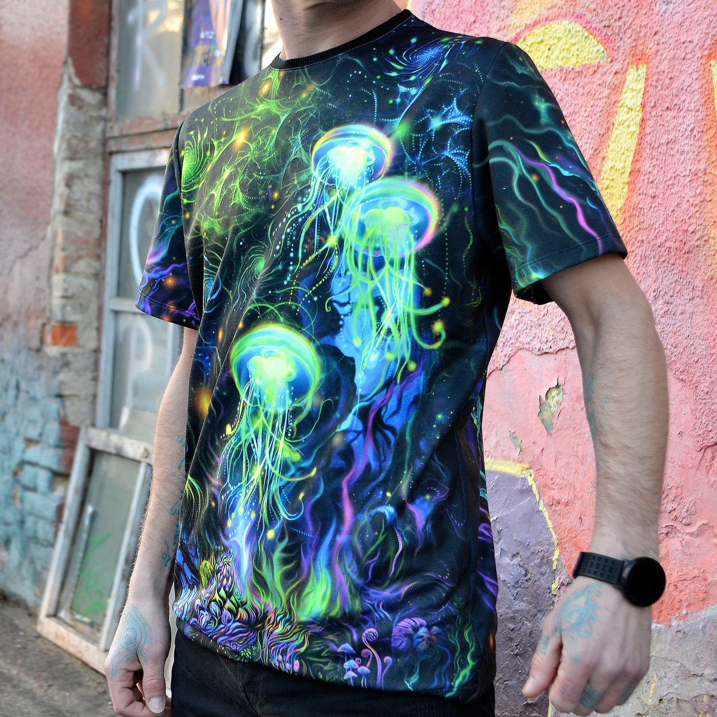 Jellyfish Blacklight UV active T-shirt - Artrama