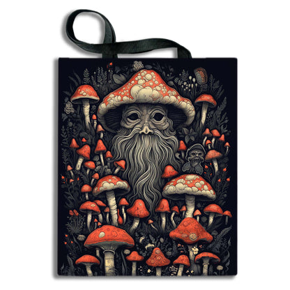 Old Mushroom Blacklight UV active shopper bag