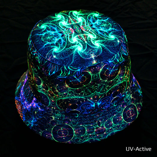 Universe mind Panama, Blacklight UV active bucket hat