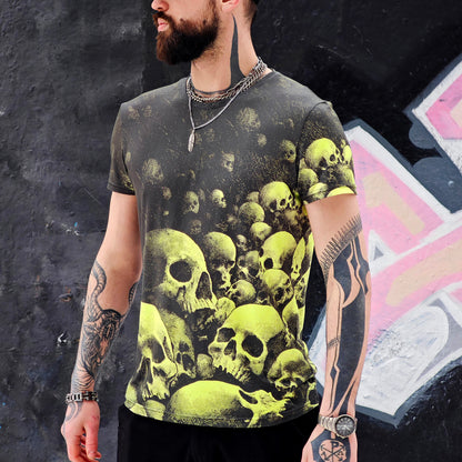 Pile of Skulls Blacklight UV active T-shirt