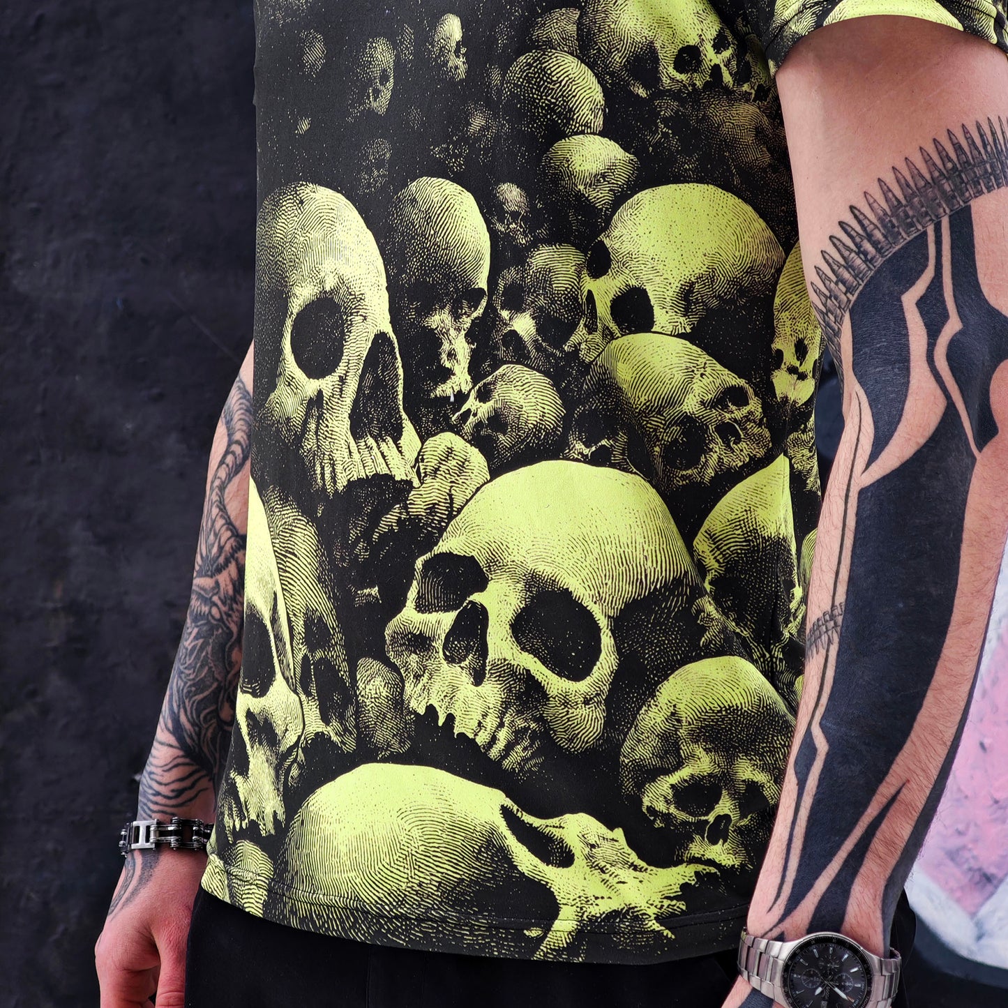 Pile of Skulls Blacklight UV active T-shirt