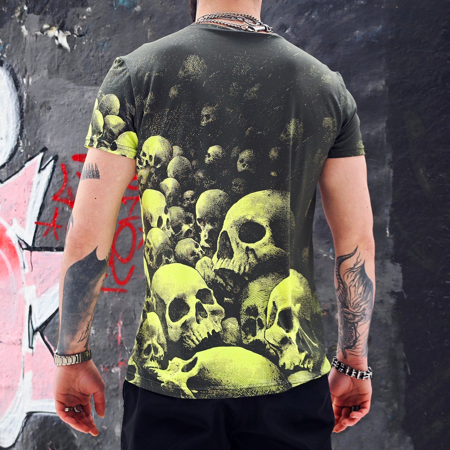 Pile of Skulls Blacklight UV active T-shirt