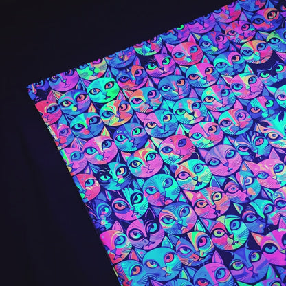 All we need is cats flying pillowcase uv blacklight active (Copy)