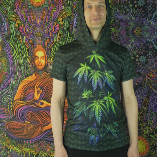 Cannabis Tree T-shirt Blacklight UV active