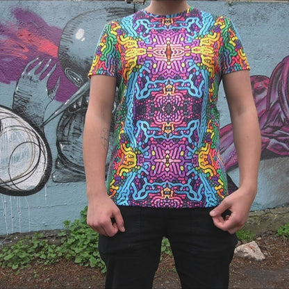 Psychedelic Worms Blacklight UV active T-shirt