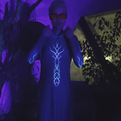 Trishula Blacklight UV Active Dress With Hood