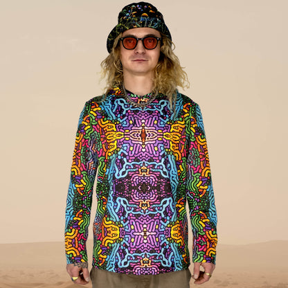 Psychedelic Worms Long sleeve UV-active Blacklight - Artrama