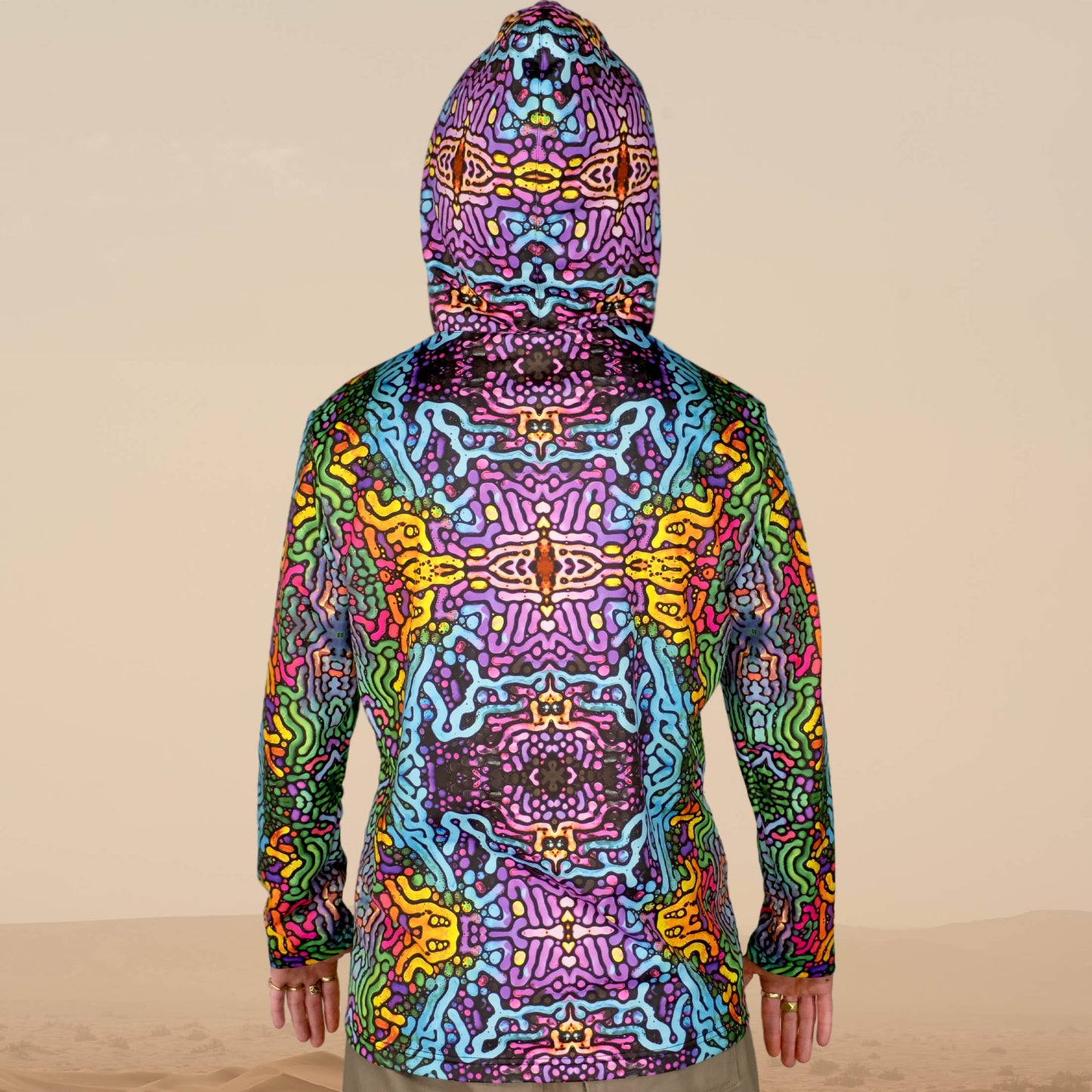 Psychedelic Worms Long sleeve UV-active Blacklight - Artrama
