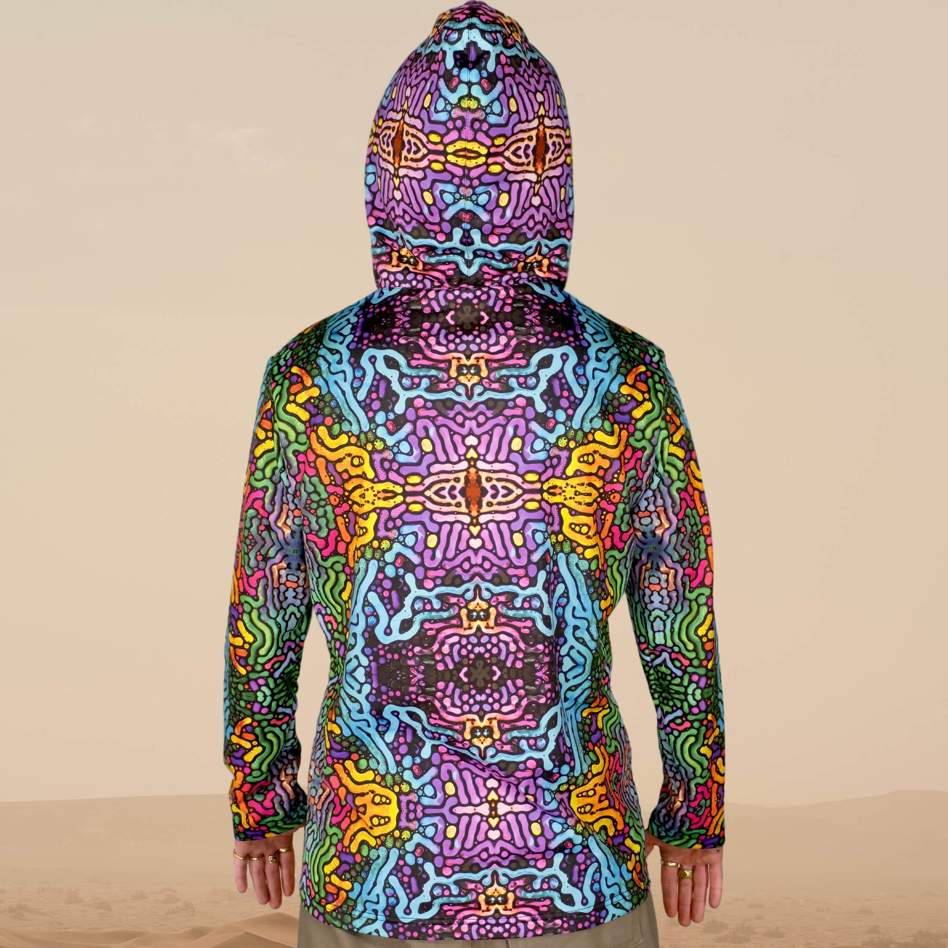 Psychedelic Worms Long sleeve UV-active Blacklight - Artrama