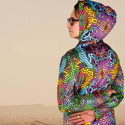 Psychedelic Worms Long sleeve UV-active Blacklight - Artrama